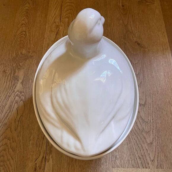 Vintage California White Nesting Duck Lid Oval Casserole Dish - Picture 8 of 16